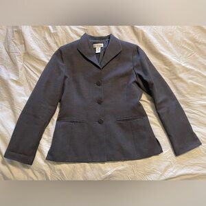 Andre Oliver Vintage Black Ribbed Pinstripe Blazer Jacket Women’s Size 10